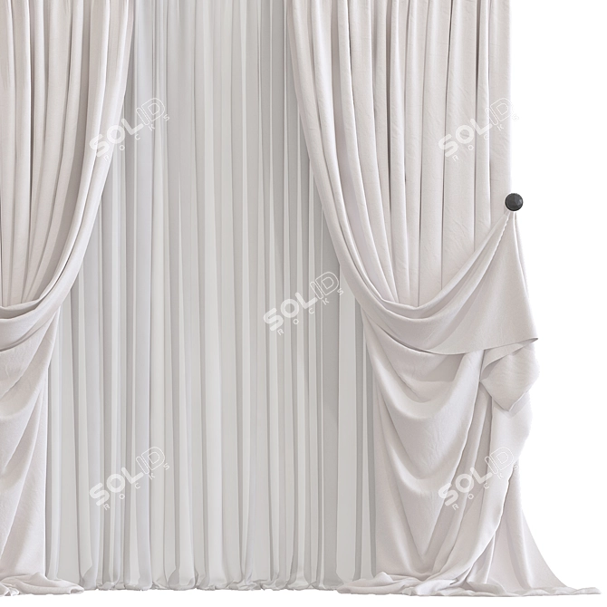 Meshed Curtain Design 3D model image 2