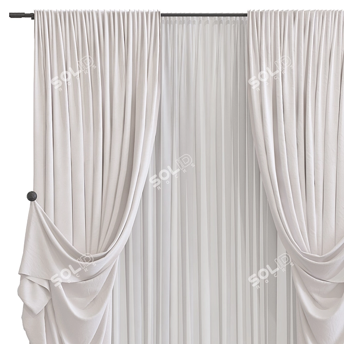 Meshed Curtain Design 3D model image 3