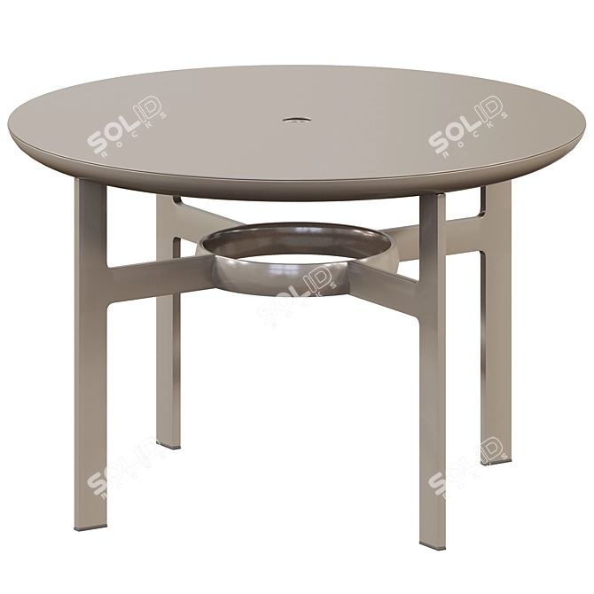 Outdoor Dining Set: Parkway Table & Stackable Chairs 3D model image 2