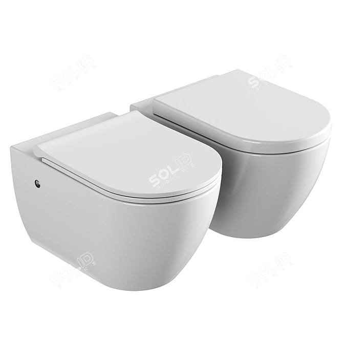 BOCCHI Venezia Wall-Hung Toilet 3D model image 3