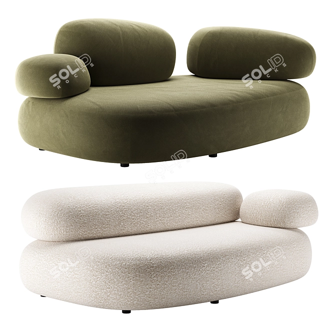 Rubble Pebble Sofa Set Moroso 3D model image 2