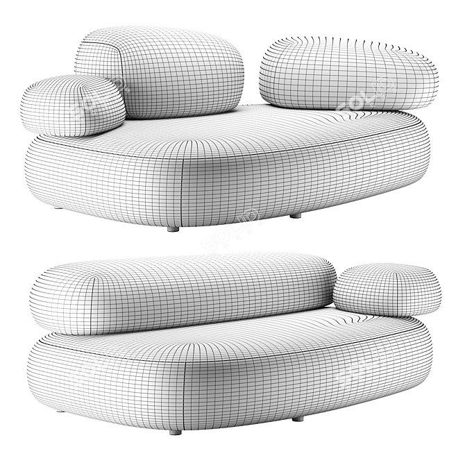 Rubble Pebble Sofa Set Moroso 3D model image 6