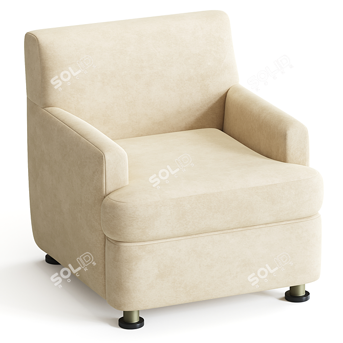 Modern Renwick Chair by West Elm 3D model image 2