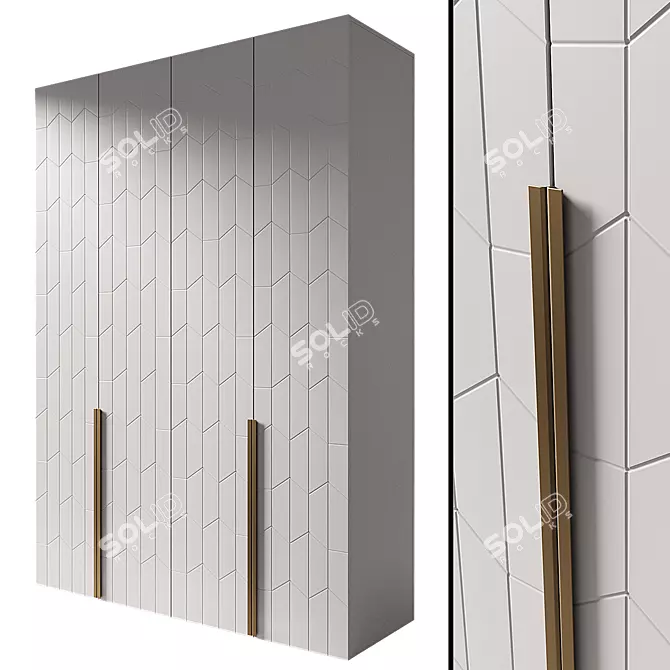 Sleek Model Wardrobe Design 3D model image 2