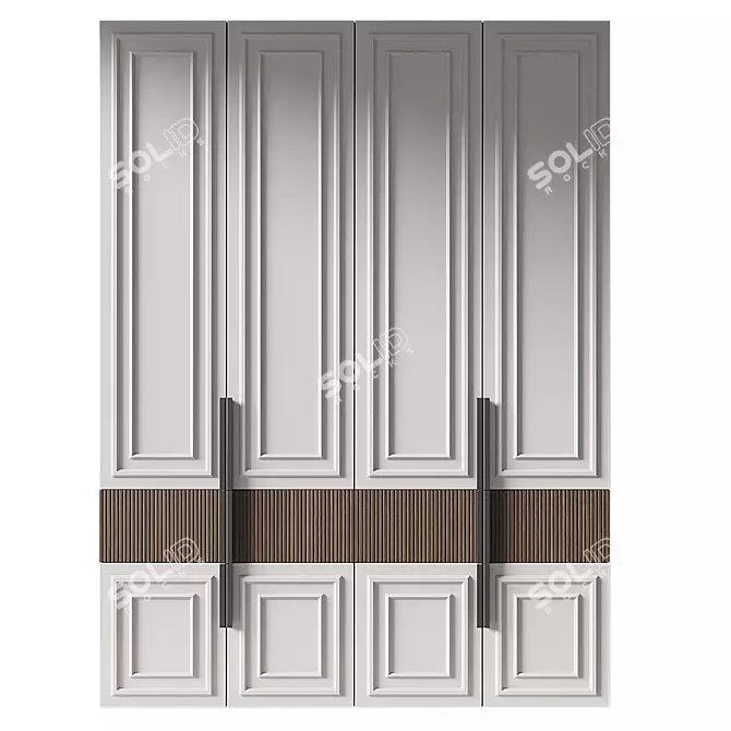 Modern Wardrobe 3D Model Kit 3D model image 1