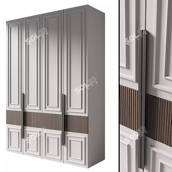 Modern Wardrobe 3D Model Kit 3D model image 2