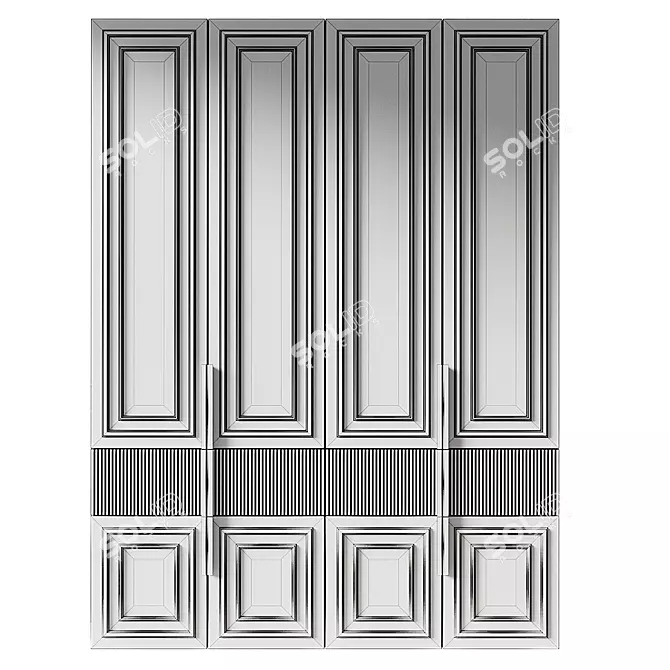 Modern Wardrobe 3D Model Kit 3D model image 3