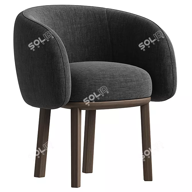 Sleek Nido Fabric Armchair Model 3D model image 2