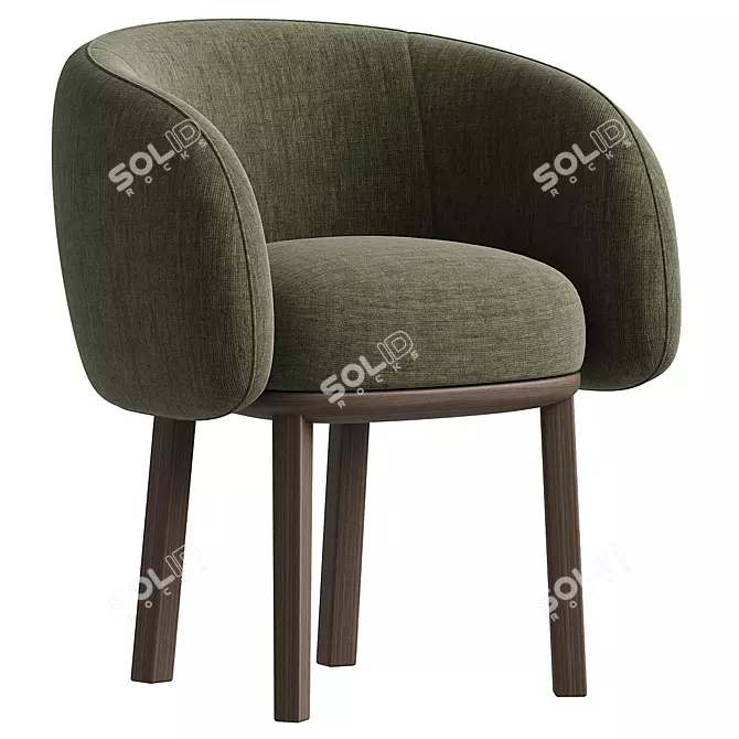 Sleek Nido Fabric Armchair Model 3D model image 3