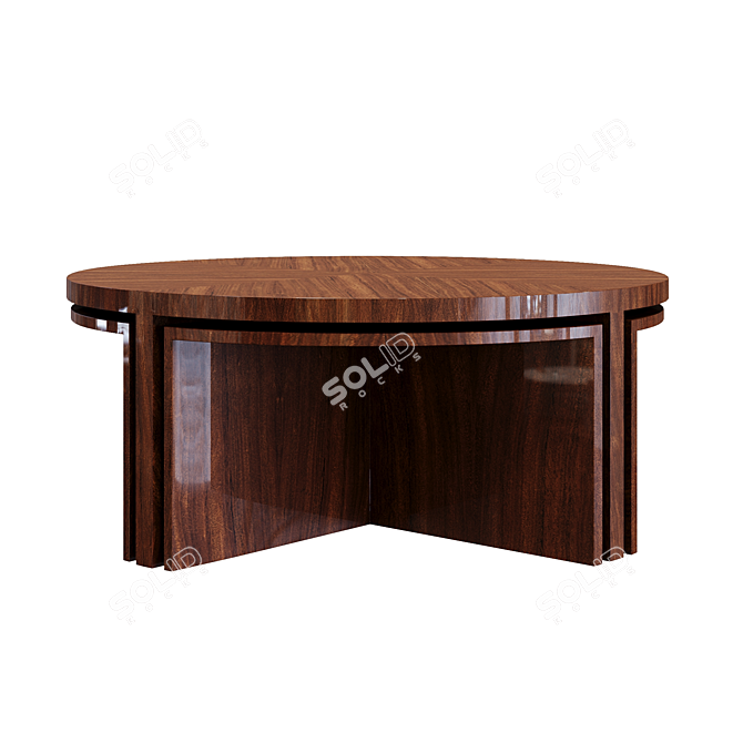 Round Palisander Cocktail Table 3D model image 5