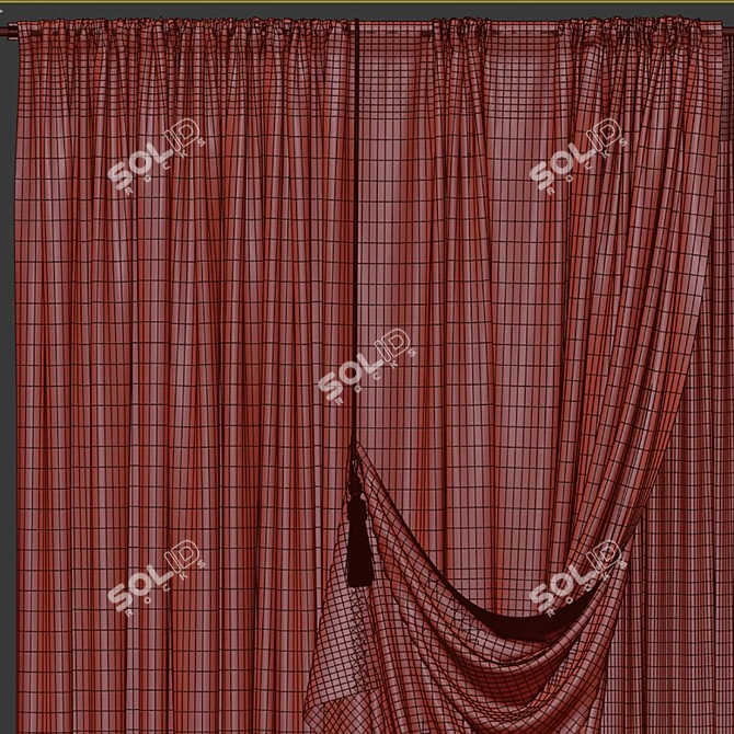 Folded Mesh Curtain Design 3D model image 4