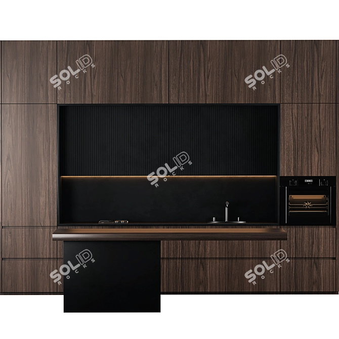 Streamlined Kitchen Model Design 3D model image 6