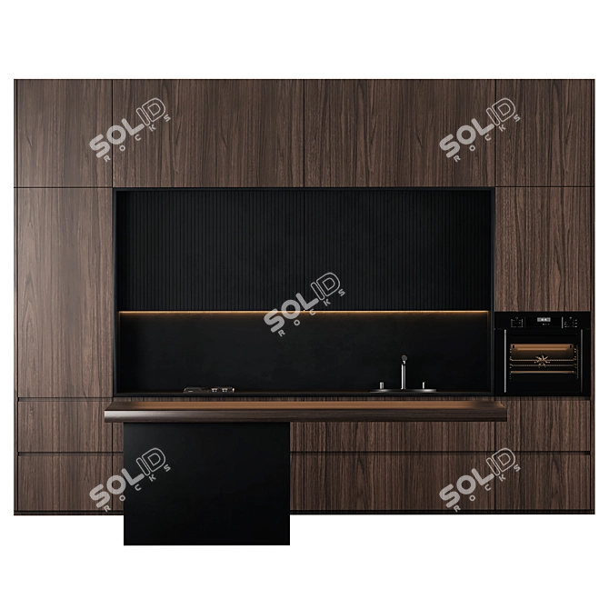 Streamlined Kitchen Model Design 3D model image 9