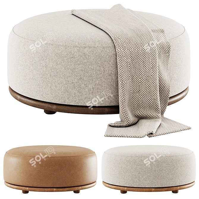 Luxurious Cask Pouf by Expormim 3D model image 1