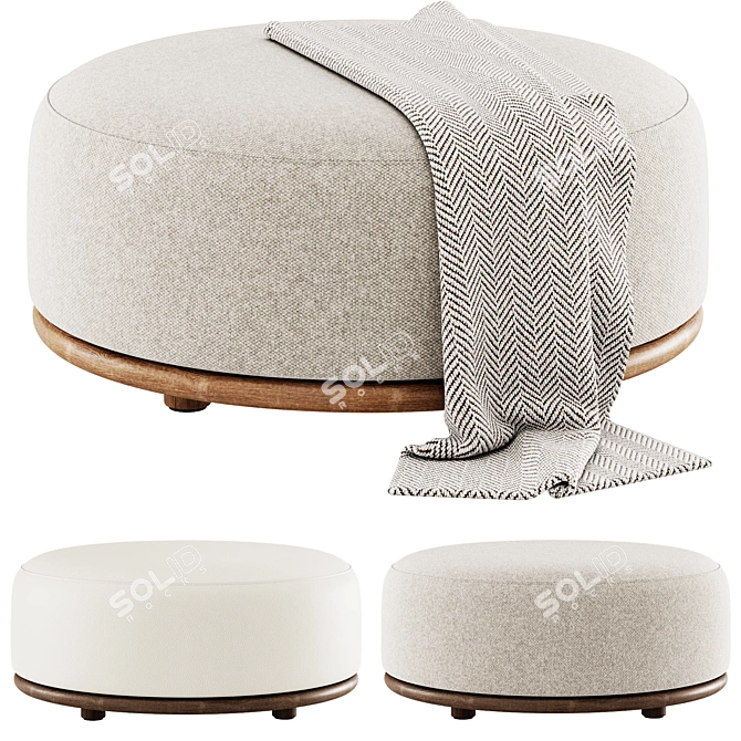 Luxurious Cask Pouf by Expormim 3D model image 2