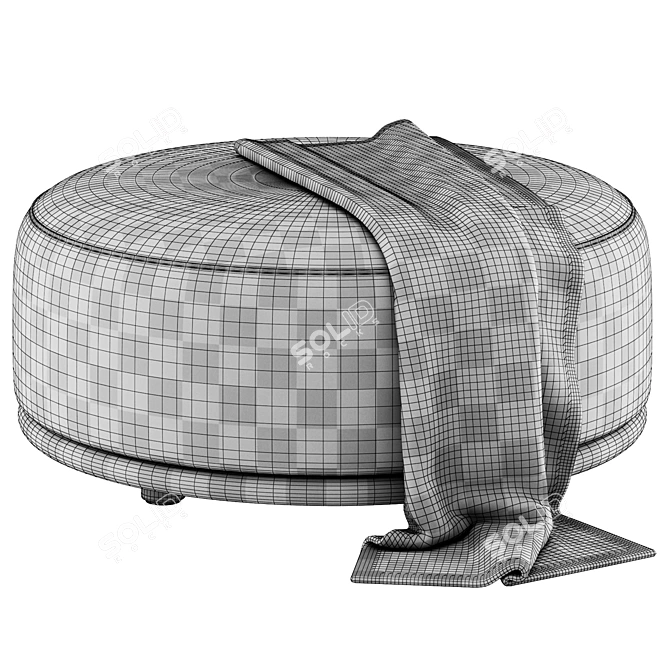 Luxurious Cask Pouf by Expormim 3D model image 3