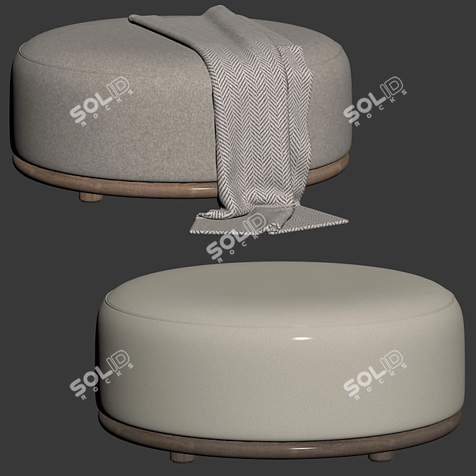 Luxurious Cask Pouf by Expormim 3D model image 5