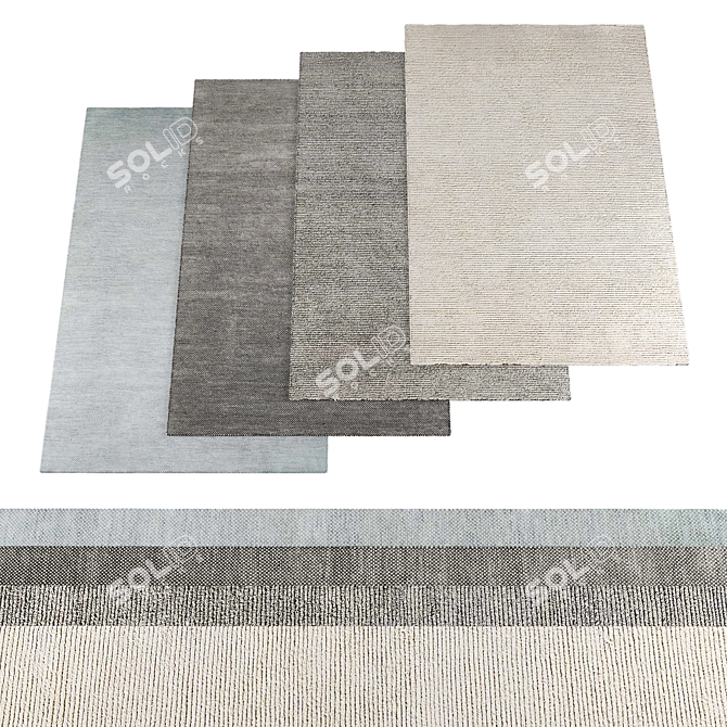  Random Set of 4 Carpets 3D model image 1