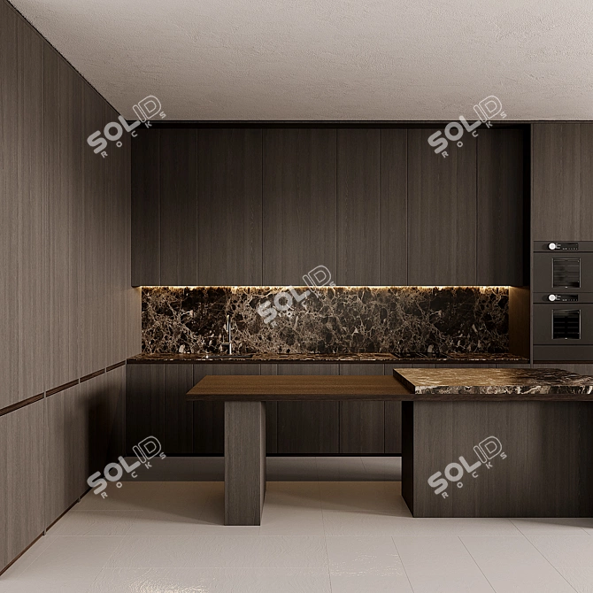 Sleek Modern Kitchen Design 3D model image 4