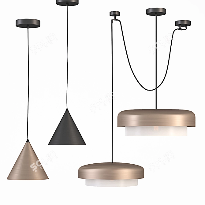 Metallic Clepsos Moke Lamp Set 3D model image 1