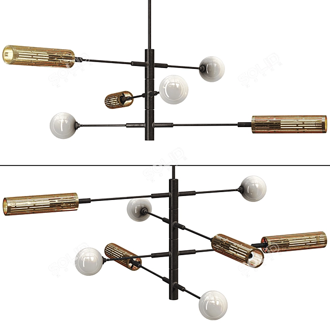 Adjustable Sway Chandelier Light 3D model image 1