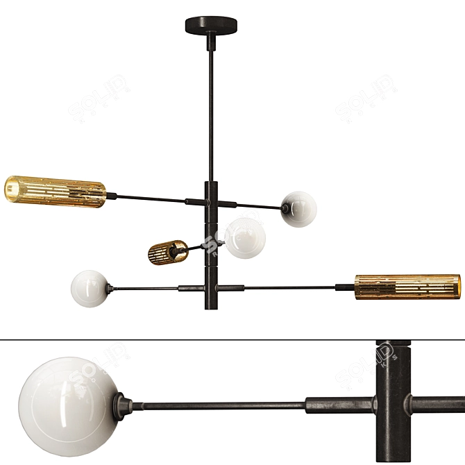 Adjustable Sway Chandelier Light 3D model image 2