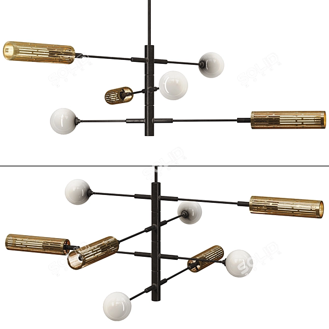 Adjustable Sway Chandelier Light 3D model image 5