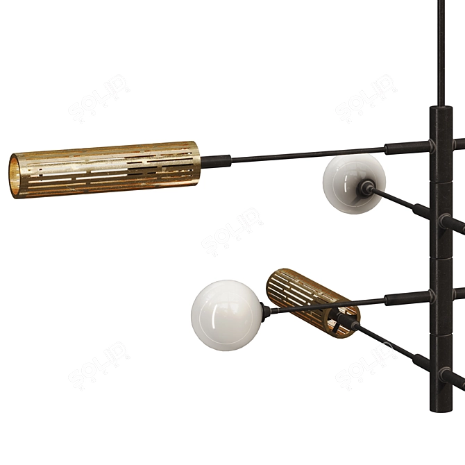 Adjustable Sway Chandelier Light 3D model image 8