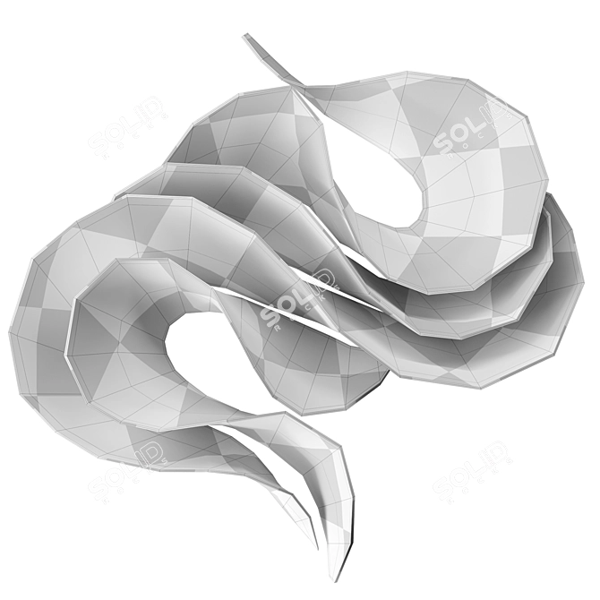 Contemporary Abstract Wave Sculpture 3D model image 6