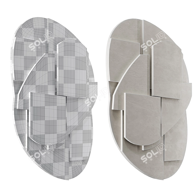 Modern Abstract Pano Sculpture 3D model image 4