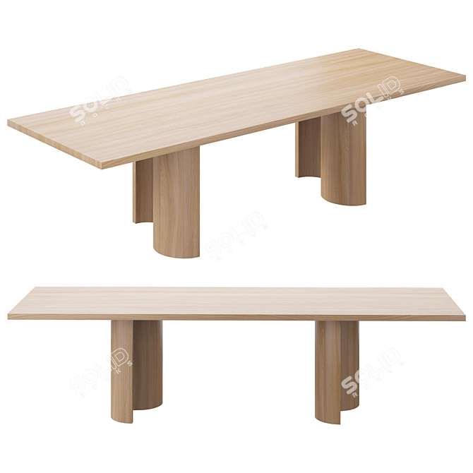 Modern Wave Dining Table: Chapter & Verse 3D model image 1