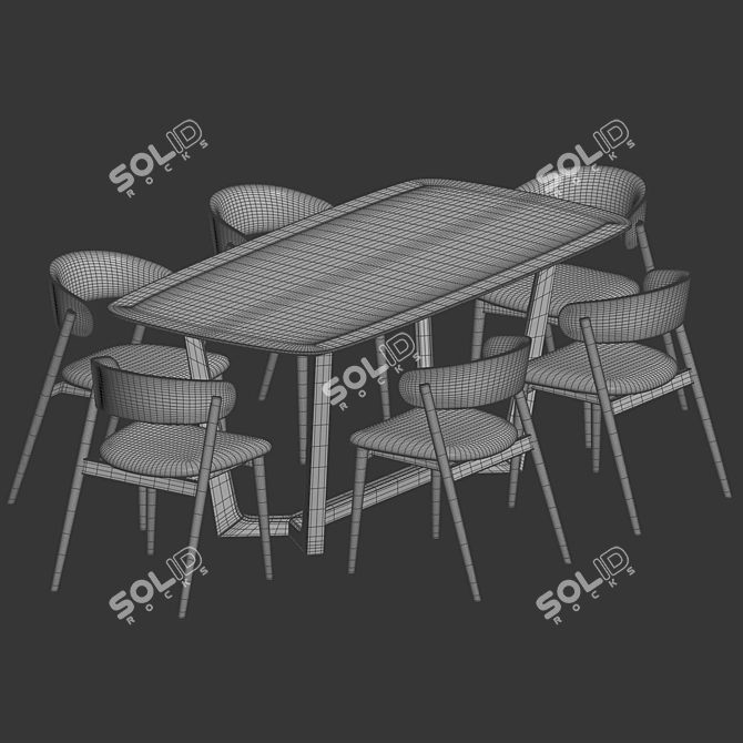 Sophisticated Palais Dining Set 3D model image 4