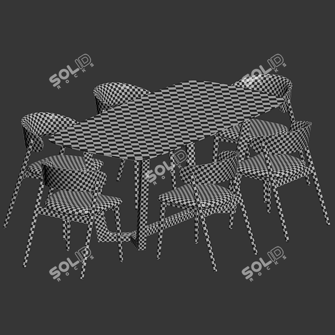 Sophisticated Palais Dining Set 3D model image 5