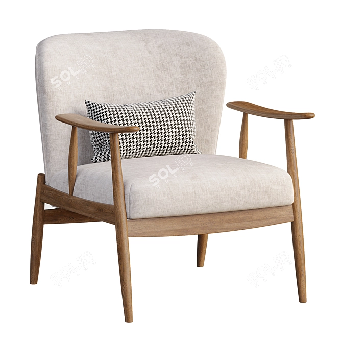 Modern Troubadour Wood Frame Chair 3D model image 1