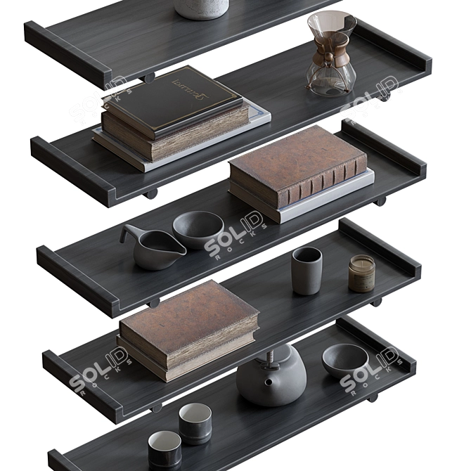 Tea Set Display Shelves 3D model image 2