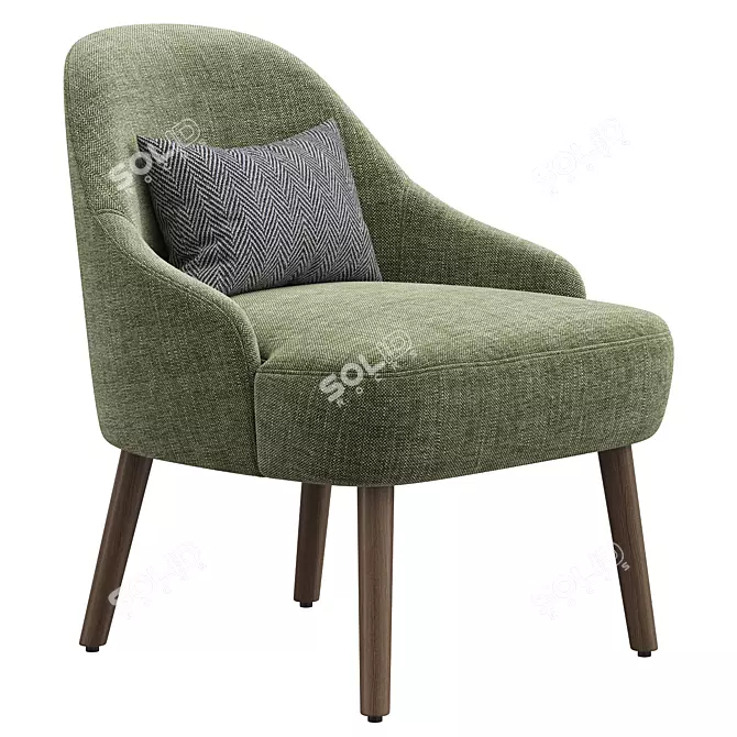 Stylish Milla Armchair, Corona Render, FBX, OBJ 3D model image 1