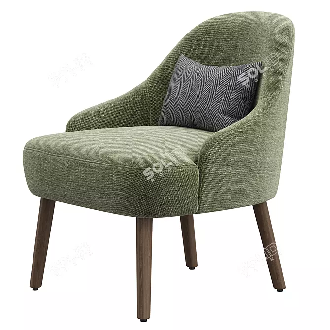 Stylish Milla Armchair, Corona Render, FBX, OBJ 3D model image 2