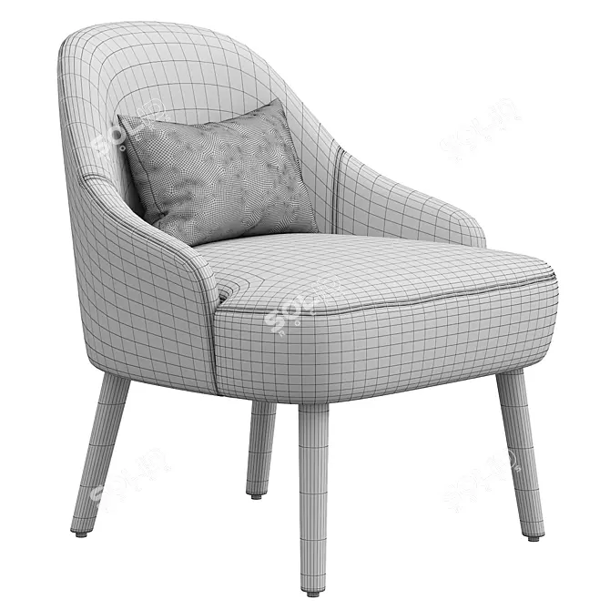 Stylish Milla Armchair, Corona Render, FBX, OBJ 3D model image 4