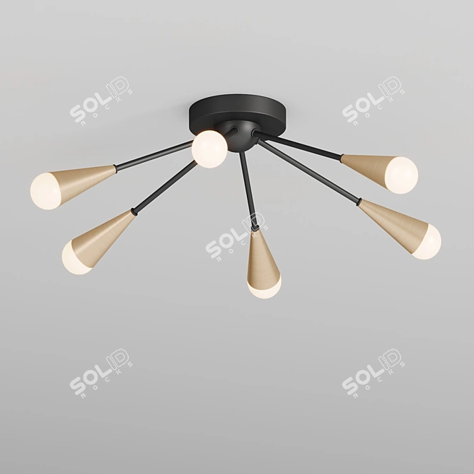 Modern Satellite-inspired Flush Mount 3D model image 2