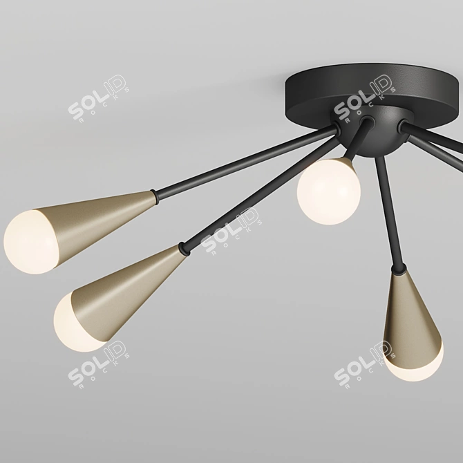 Modern Satellite-inspired Flush Mount 3D model image 3