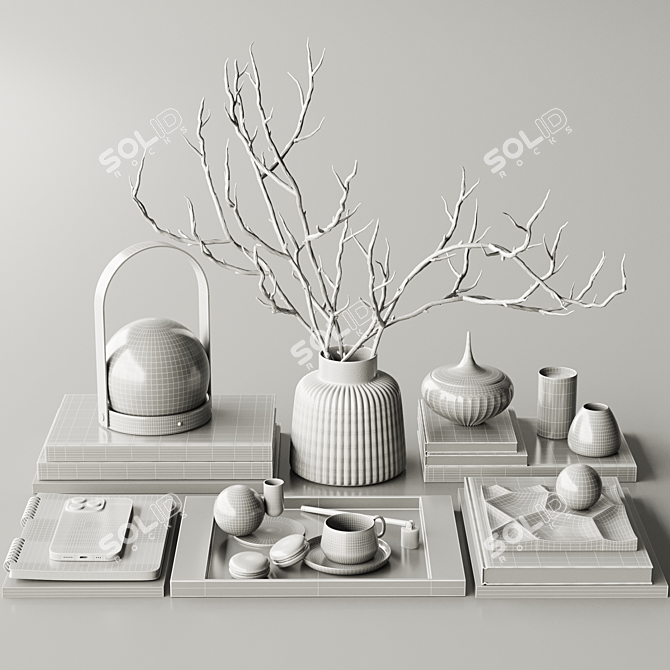 Versatile Decorative Set with 64 Items 3D model image 4