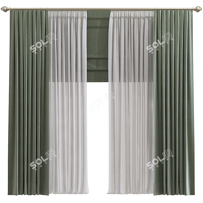 Zenith Curtains Redesign & Retopology 3D model image 1