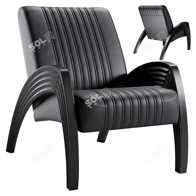 Elegant Status Lounge Chair 3D model image 1