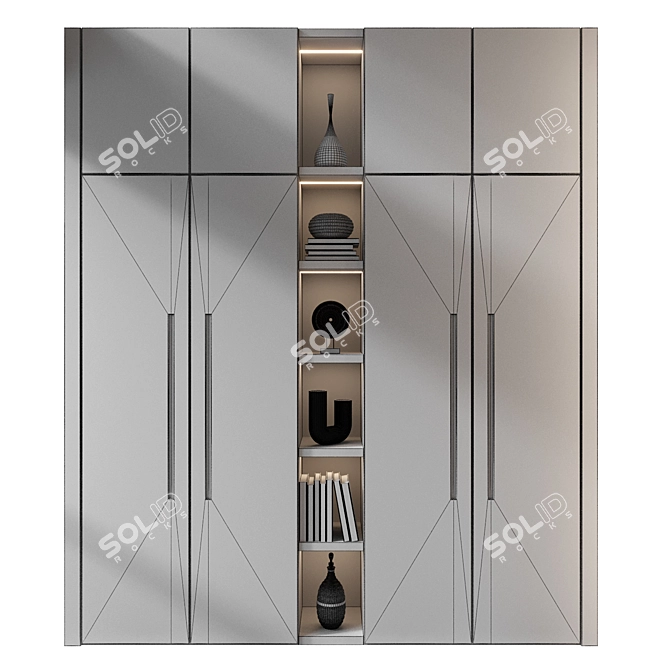 Modern Bookshelf Decor GHS-2418 3D model image 2