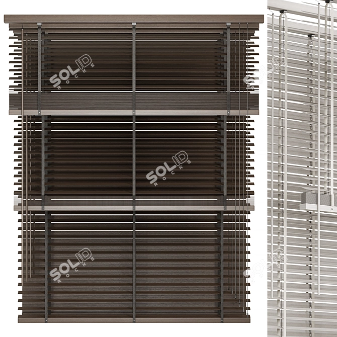 Foldable Wooden Blinds 2015 3D model image 4