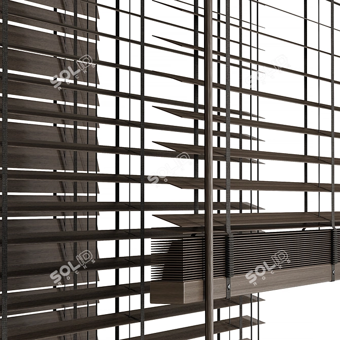 Foldable Wooden Blinds 2015 3D model image 5