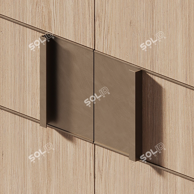 High-Res Oak Furniture Set 3D model image 4