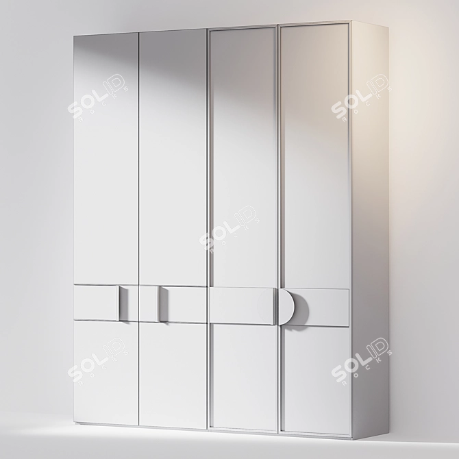 High-Res Oak Furniture Set 3D model image 2