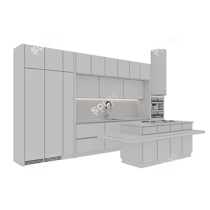 Modern Kitchen 3D Model Pack 3D model image 7