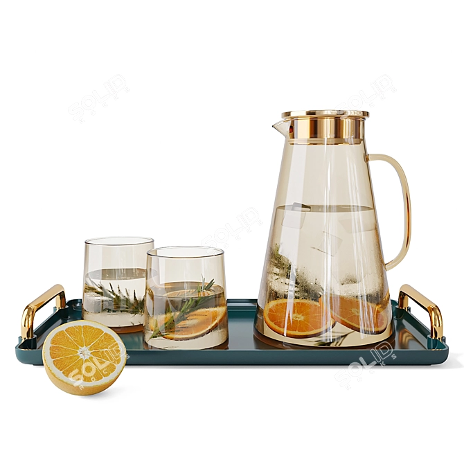 Glass Decanter Set with 3D Files 3D model image 2